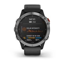 Мультиспортивные часы Garmin Fenix 6 Solar с GPS, серебристые с черным ремешком (010-02410-00) #5