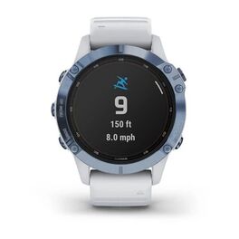 Мультиспортивные часы Garmin Fenix 6 Pro Solar с GPS, синий минерал с белым ремешком (010-02410-19) #5