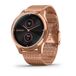 Часы с трекером активности garmin vivomove luxe розовое золото pvd 18k с ремешком "миланская петля". Артикул: 010-02241-24