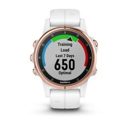 Мультиспортивные часы Garmin Fenix 5S PLUS Sapphire черные/роз.золото с бел. ремешком (010-01987-07) #4