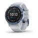 Мультиспортивные часы garmin fenix 6 pro solar с gps, синий минерал с белым ремешком. Артикул: 010-02410-19