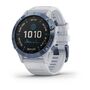 Мультиспортивные часы garmin fenix 6 pro solar с gps, синий минерал с белым ремешком. Артикул: 010-02410-19