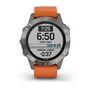 Мультиспортивные часы Garmin Fenix 6 Sapphire с GPS, титановый с оранжевым ремешком (010-02158-14) #1