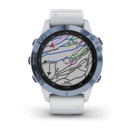 Мультиспортивные часы Garmin Fenix 6 Pro Solar с GPS, синий минерал с белым ремешком (010-02410-19) #4