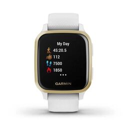 Смарт-часы Garmin Venu Sq NFC золотистый безель с белым ремешком (010-02427-11) #2