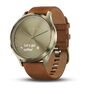 Смарт-часы garmin vivomove hr золотые со светло-коричневым кожаным ремешком. Артикул: 010-01850-25
