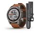 Мультиспорт.часы garmin fenix 7 sapphire solar, титан, с кожаным каштановым ремешком. Артикул: 010-02540-31