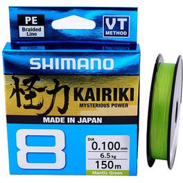 Леска плетёная shimano kairiki 8 pe 150м зеленая 0.100mm/6.5kg (59wpla58r01). Артикул: 59WPLA58R01