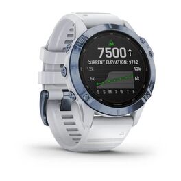 Мультиспортивные часы Garmin Fenix 6 Pro Solar с GPS, синий минерал с белым ремешком (010-02410-19) #1