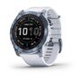 Мультиспорт.часы garmin fenix 7x sapphire solar, dlc-покрытие,синие с белым ремешком. Артикул: 010-02541-15