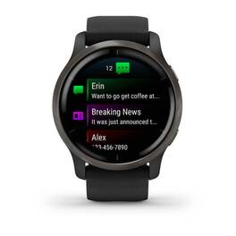 Смарт-часы Garmin Venu 2, Wi-Fi, GPS, черные с серым безелем и силиконовым ремешком (010-02430-11) #1