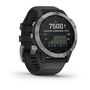 Мультиспортивные часы Garmin Fenix 6 Solar с GPS, серебристые с черным ремешком (010-02410-00) #1