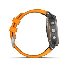 Мультиспортивные часы Garmin Fenix 5 PLUS Sapphire титан с оранжевым ремешком (010-01988-05) #2