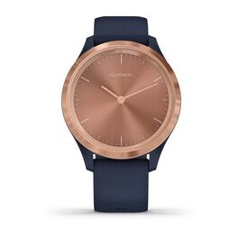 Часы с трекером активности Garmin VivoMove 3S, роз. золото с темно-синим ремешком (010-02238-23) #1