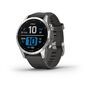 Мультиспорт.часы garmin fenix 7s,серебристые с графитовым силиконовым ремешком. Артикул: 010-02539-01