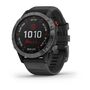 Мультиспортивные часы garmin fenix 6 pro solar с gps, серый с черным ремешком. Артикул: 010-02410-15